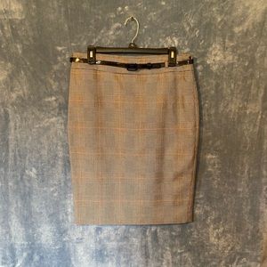 Ladies CHAPS Belted Plaid Pencil Skirt 8